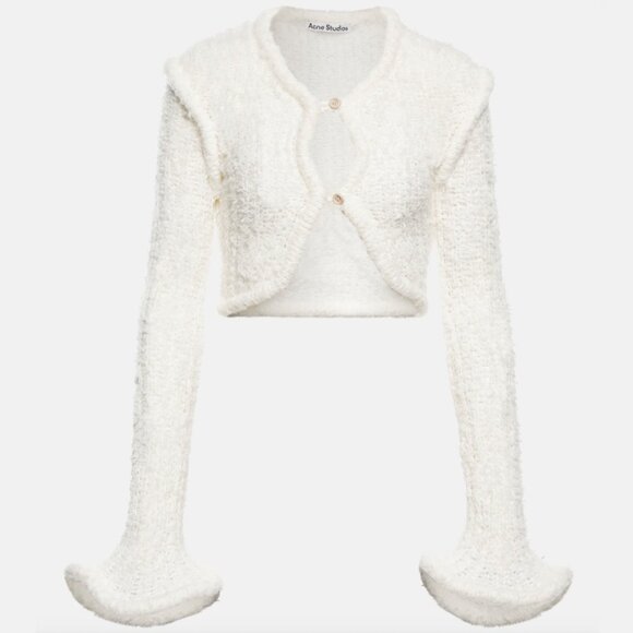Acne Studios Off White Wool Cardigan - Picture 8 of 13